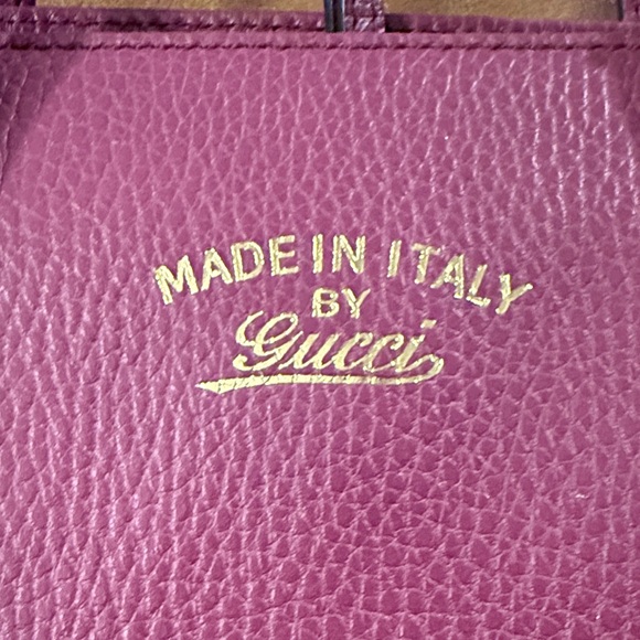 Gucci Dollar Calfskin Purple Leather Satchel - Picture 4 of 12